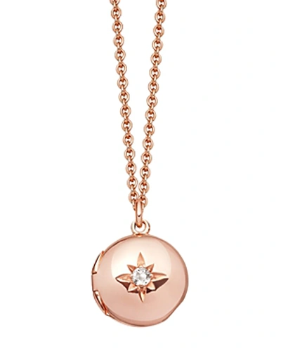 Shop Astley Clarke Biography Locket Necklace In 18k Gold-plated Sterling Silver, 18k Rose Gold-plated Sterling Silver O