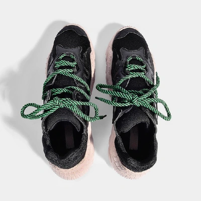 Shop N°21 N21 | Billy Exaggerated Sole Sneakers In Black Calfskin