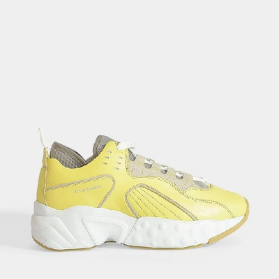 Shop Acne Studios | Manhattan Sneakers In Pale Yellow Calf Leather