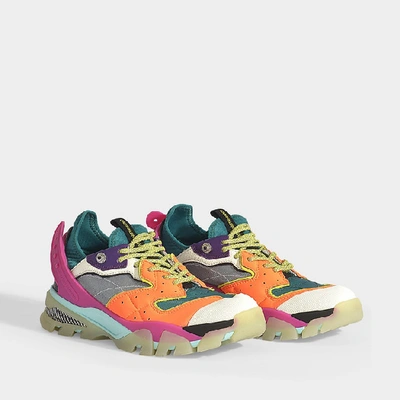 Shop Calvin Klein 205w39nyc | Carla 10 Mesh Sneakers In Multicoloured Mesh, Suede And Nappa Leather