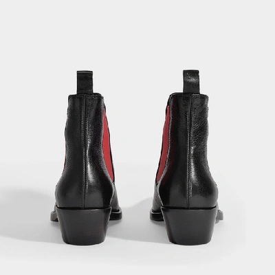 Shop Calvin Klein 205w39nyc | Western Claire Boots In Black Leather With Red Elastic