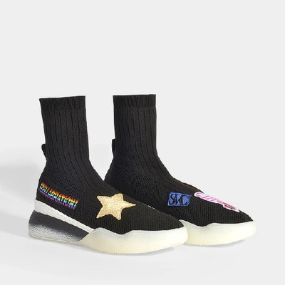 Shop Stella Mccartney | Sock Sneakers In Black Synthetic Materials