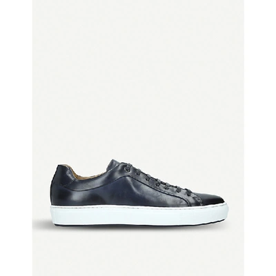 Shop Hugo Boss Mirage Leather Trainers In Navy