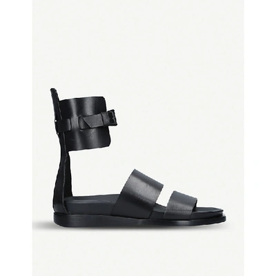 Shop Ann Demeulemeester Strappy Leather Sandals In Black