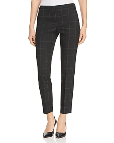 Shop Elie Tahari Marcia Windowpane Pants In Black/fresh Pearl