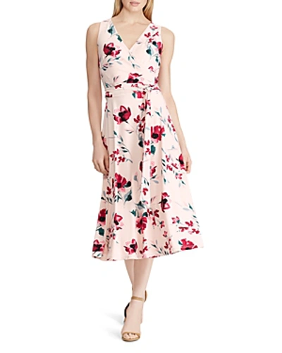 Shop Ralph Lauren Floral Jersey Dress In Rose/pink