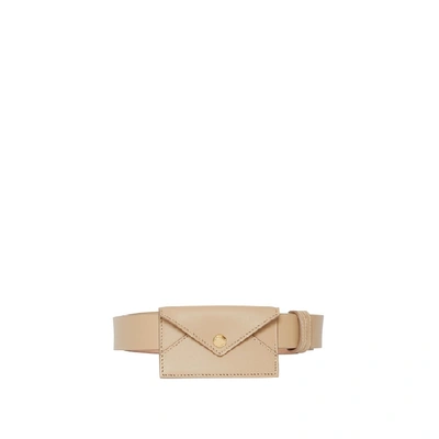 Shop Burberry Envelope Detail Leather Belt