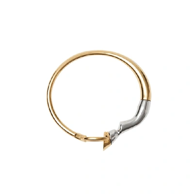 Shop Burberry Gold And Palladium-plated Hoof And Hoop Bracelet