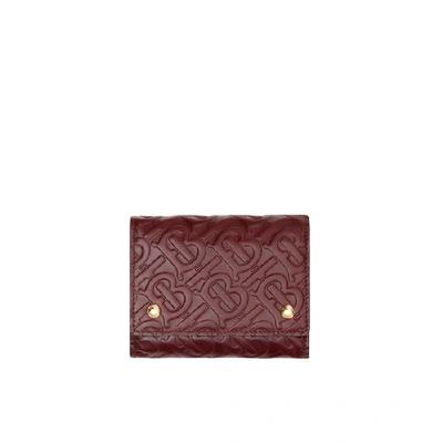 Shop Burberry Small Monogram Leather Folding Wallet