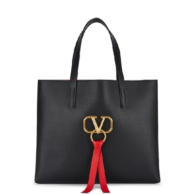 Shop Valentino Vring Black Leather Tote