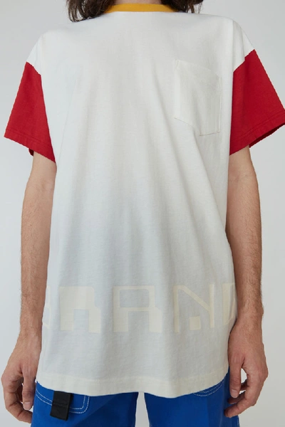 Shop Acne Studios Tri-coloured T-shirt Off White
