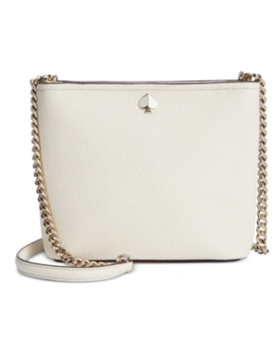 Shop Kate Spade New York Polly Pebble Leather Chain Crossbody In Parchment/silver