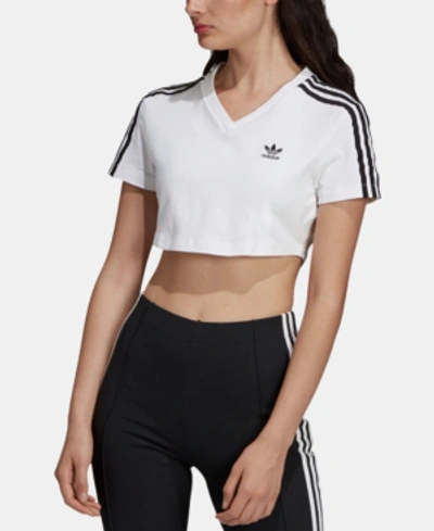 Shop Adidas Originals Adicolor Cropped T-shirt In White