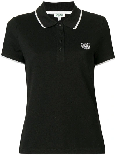Shop Kenzo Tiger Polo Shirt - Black