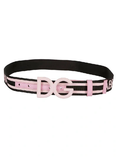 Shop Dolce & Gabbana Dg Logo Belt In Black