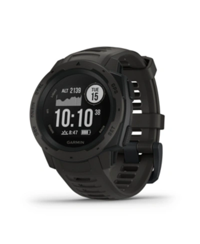 Shop Garmin Unisex Instinct Graphite Silicone Strap Smart Watch 23mm In Gray
