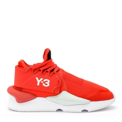 Shop Y-3 Kaiwa Knit Red Fabric Sneaker In Rosso