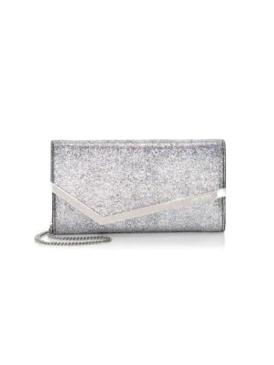 Shop Jimmy Choo Emmie Glitter Leather Clutch In Multi