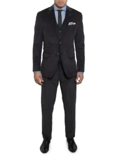 Shop Michael Bastian Men's Modern-fit Notch Lapel Vested Wool Suit In Black