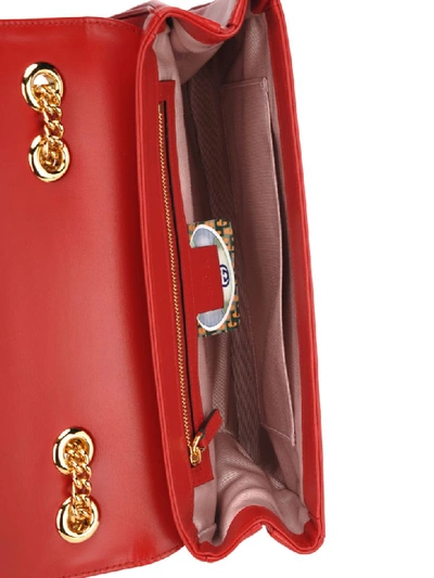 Shop Gucci Small Shoulder Bag Rajah In Red