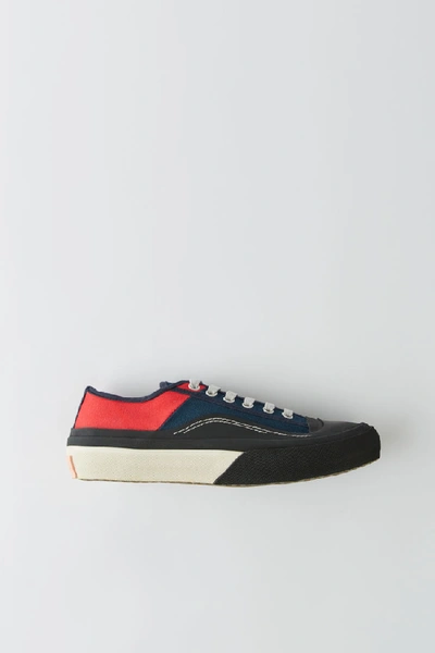 Shop Acne Studios Canvas Sneakers Blue/red