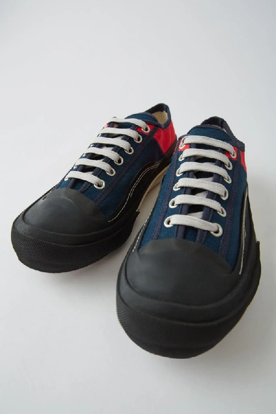 Shop Acne Studios Canvas Sneakers Blue/red