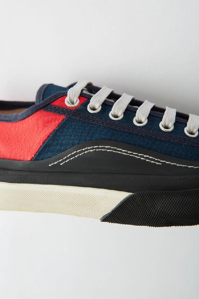 Shop Acne Studios Canvas Sneakers Blue/red