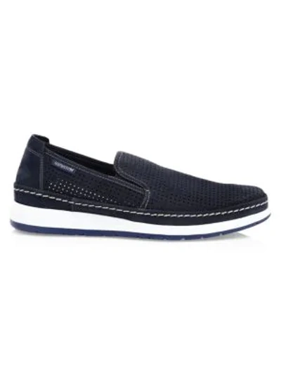 Shop Mephisto Hadrian Perforated Sportsbuck Sneakers In Navy