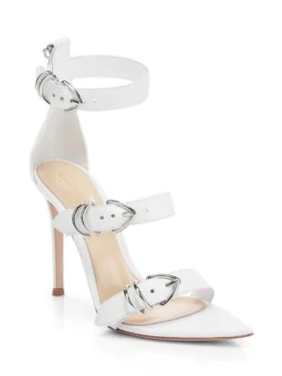Shop Gianvito Rossi Strappy Stiletto Sandals In White
