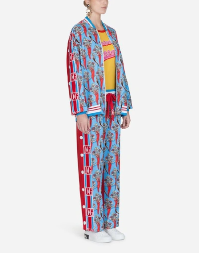 Shop Dolce & Gabbana Printed Jogging Pants In Multi-colored