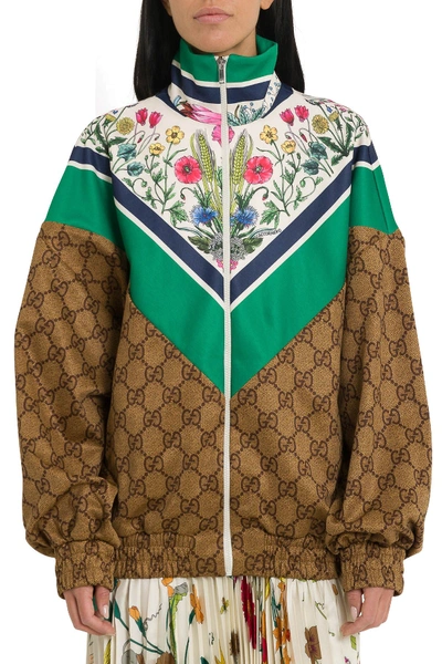 Shop Gucci Multicoloured Technical Jersey Jacket In Multicolor