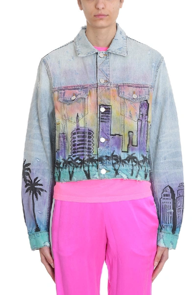 Shop Amiri Airbrush Hollywood Denim Jackets In Multicolor