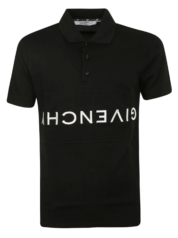Givenchy Reverse Logo Polo Shirt In Black | ModeSens