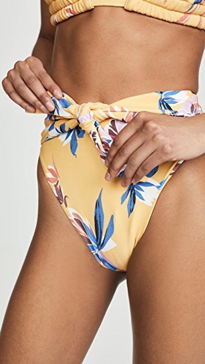 Shop Montce Paula Tie Up Bikini Bottoms In Yellow Batik