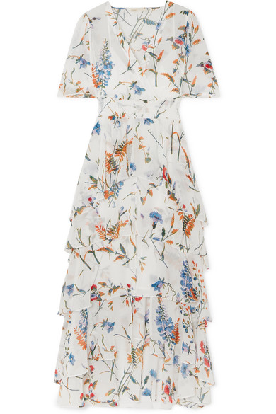 shirred floral dress