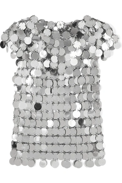 Shop Paco Rabanne Sequined Top In Silver