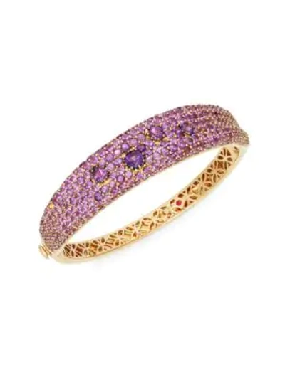 Shop Roberto Coin 18k Rose Gold Amethyst Cuff In Pink