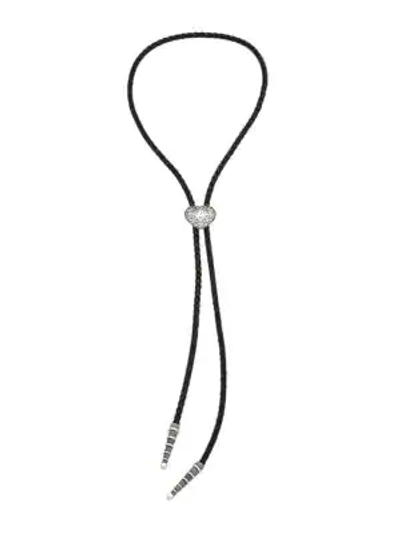 Shop Saint Laurent Bolo Tie Heart Pendant Necklace In Black