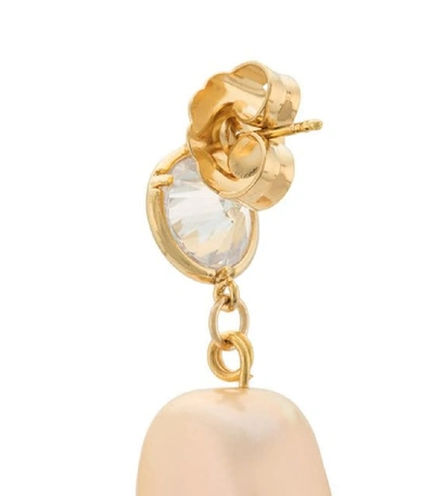 Shop Mounser Evolution Drop Pearl Earrings In White Gold