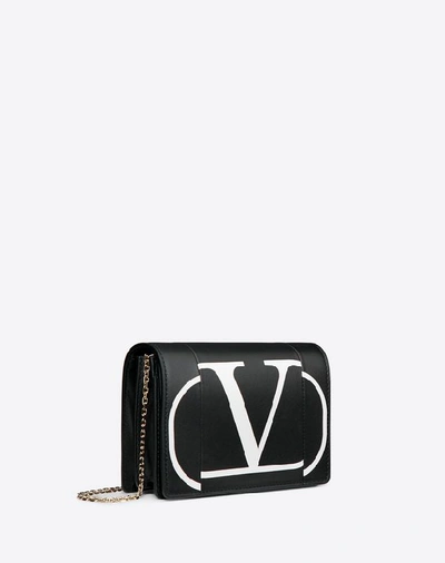 Shop Valentino Garavani Vlogo Inlay Chain Pouch In Black