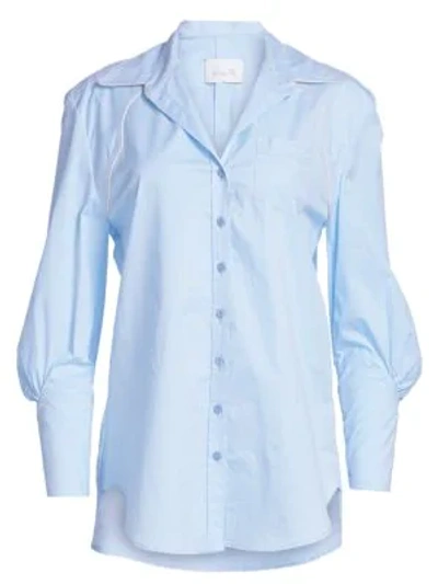 Shop Johanna Ortiz Heaven's Door Long Sleeve Shirt In Blue