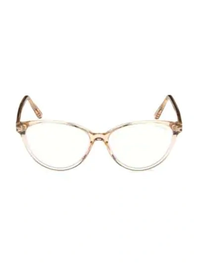 Shop Tom Ford 53mm Blue Block Cat Eye Eyeglasses In Light Pink