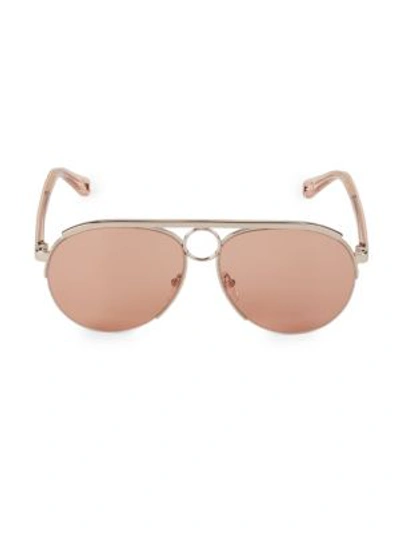 Shop Chloé Women's Romie 59mm Aviator Sunglasses In Rose Gold