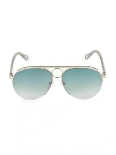 Shop Chloé Romie 59mm Aviator Sunglasses In Gold