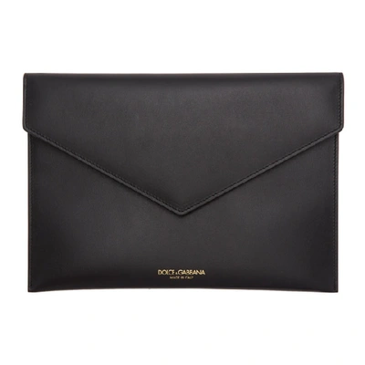 Shop Dolce & Gabbana Dolce And Gabbana Black Envelope Pouch In 80999 Black