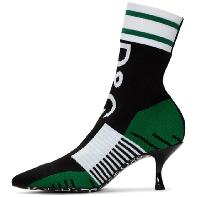 Shop Dolce & Gabbana Black & Green Sock Boots