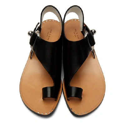 Shop Rag & Bone Black Arc Flat Sandals