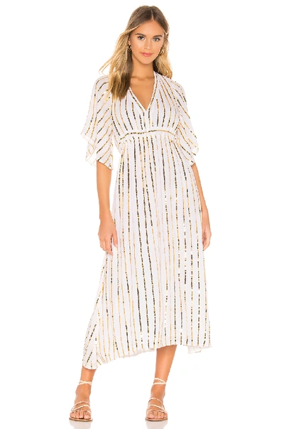Shop Sundress Carolina Dress In Off White & Gold