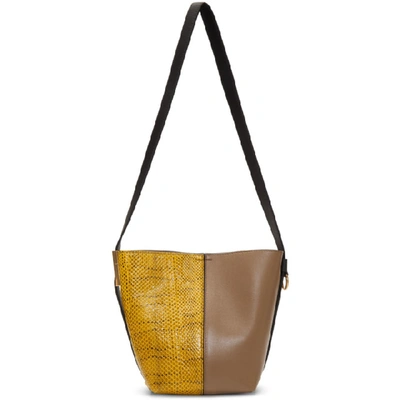 Shop Givenchy Yellow And Tan Mini Gv Bucket Bag In 700 Yellow