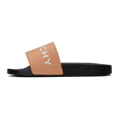 Shop Givenchy Pink Logo Pool Slides In 657 Nude